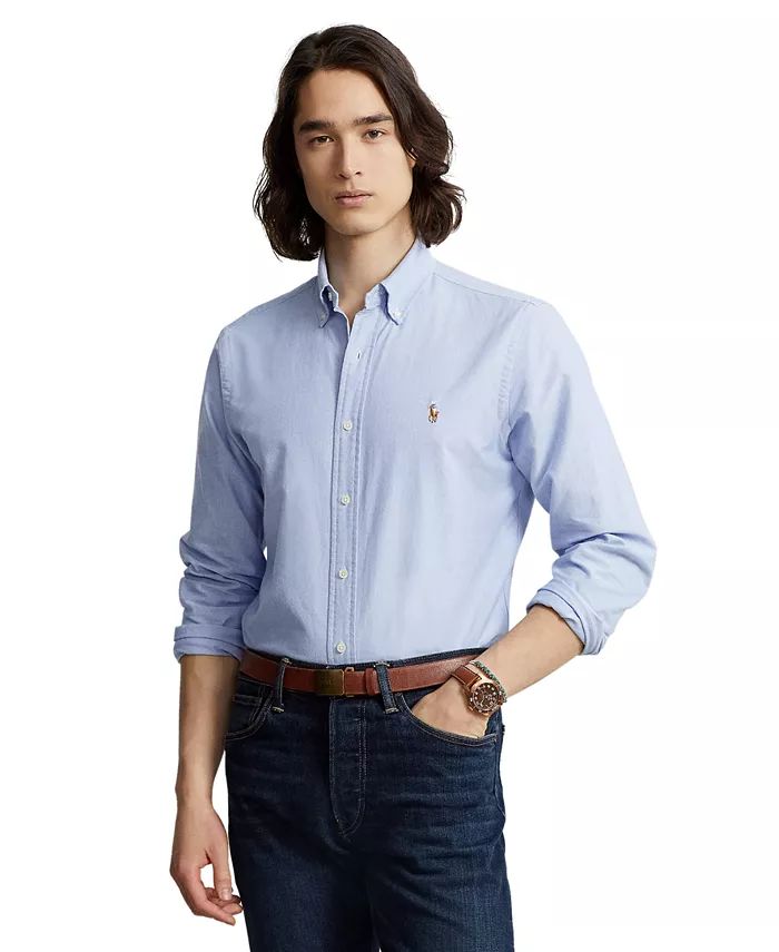 Polo Ralph Lauren Men's Classic Fit Long Sleeve Oxford Shirt & Reviews - Casual Button-Down Shirt... | Macys (US)
