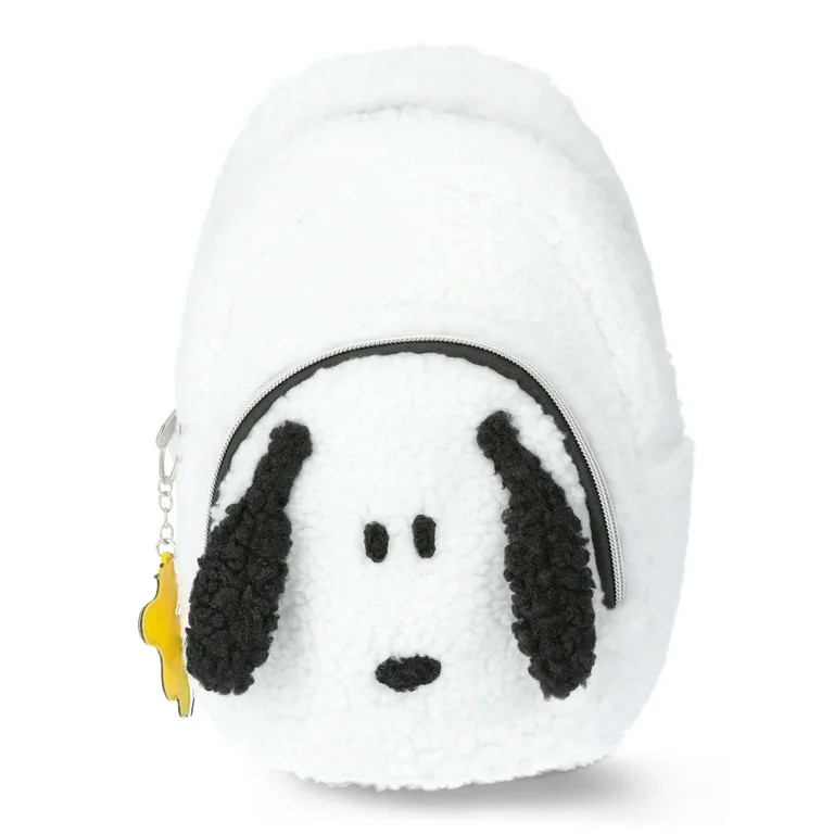 Justice Snoopy Girls Faux Sherpa Sling Bag, White | Walmart (US)
