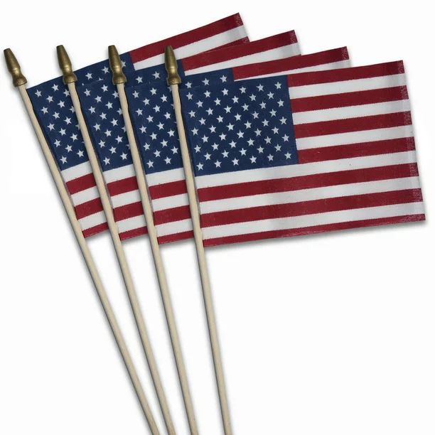 American Polycotton Stick Flag, 4" x 6" by Betsy Flags, 4-Pack | Walmart (US)
