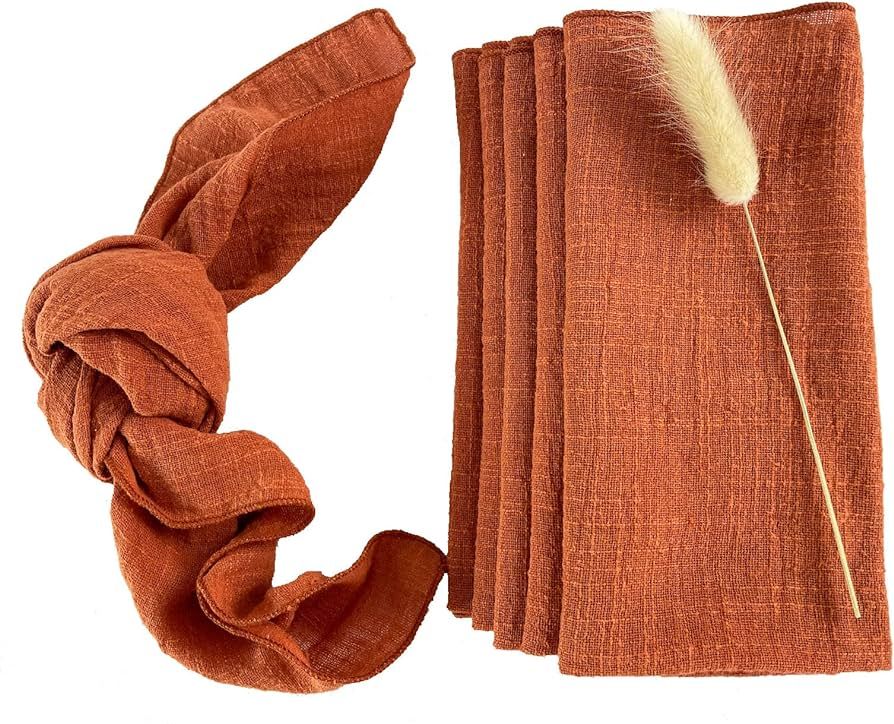 EHLDekol Thick Gauze Cloth Napkins 6 Pack 16x16 Inches 100% Natural Soft Cotton Weddings Decorati... | Amazon (US)