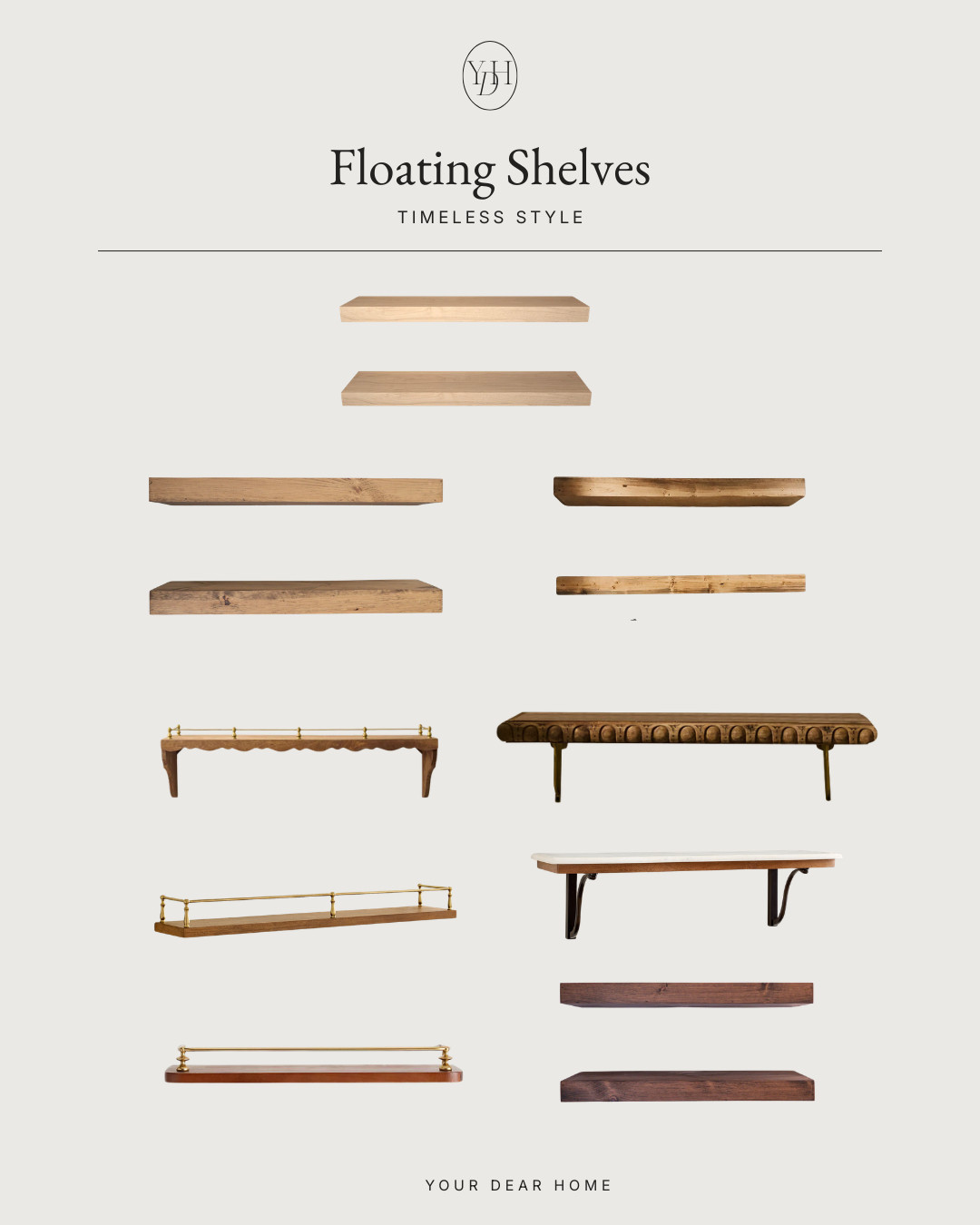Floating shelves are one of the easiest ways to make a kitchen feel styled and collected. I love layering them with cutting boards, ceramics, cookbooks, greenery and artwork to make the kitchen feel more like home. 

 #LTKHome