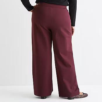 new!St. John's Bay Womens Loose Fit Wide Leg Plus Pull-On Pant | JCPenney