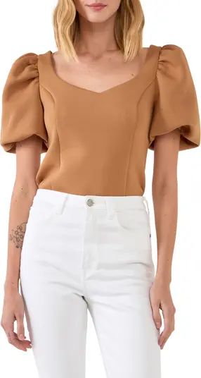 English Factory Scuba Puff Sleeve Top | Nordstrom | Nordstrom