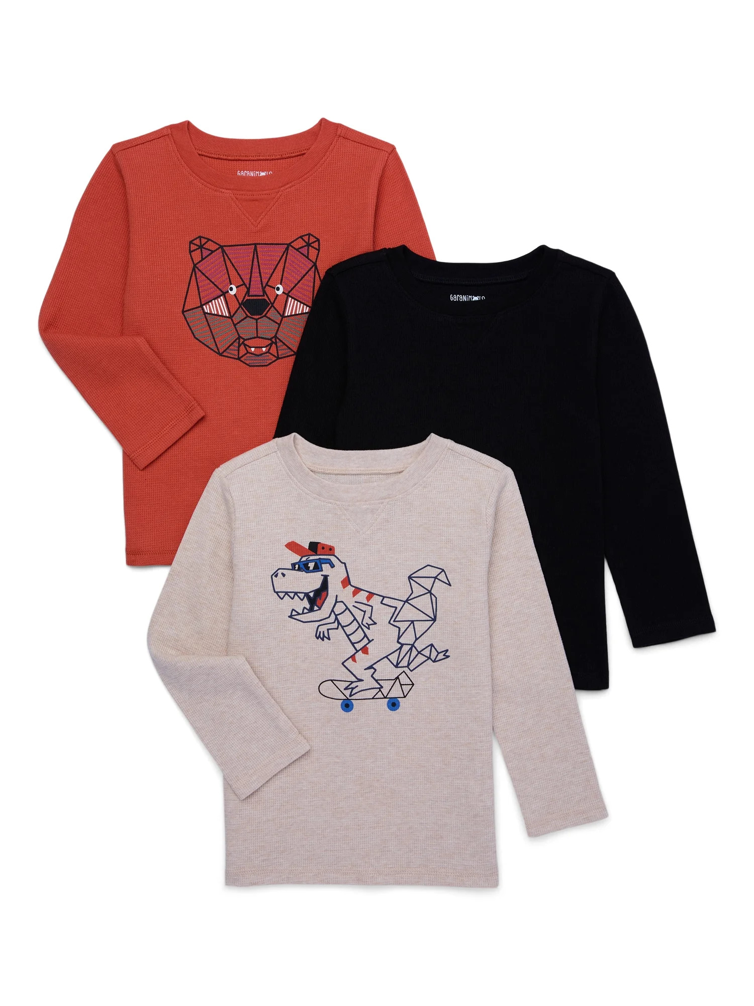 Garanimals Toddler Boys Long Sleeve Thermal Tee, 3-Pack, Sizes 18M-5T - Walmart.com | Walmart (US)