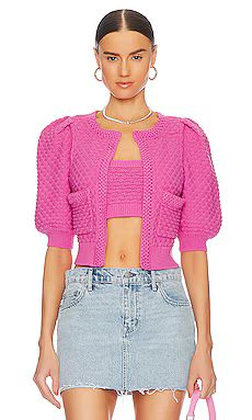 Majorelle Tamal Textured Knit Cardigan in Pink from Revolve.com | Revolve Clothing (Global)