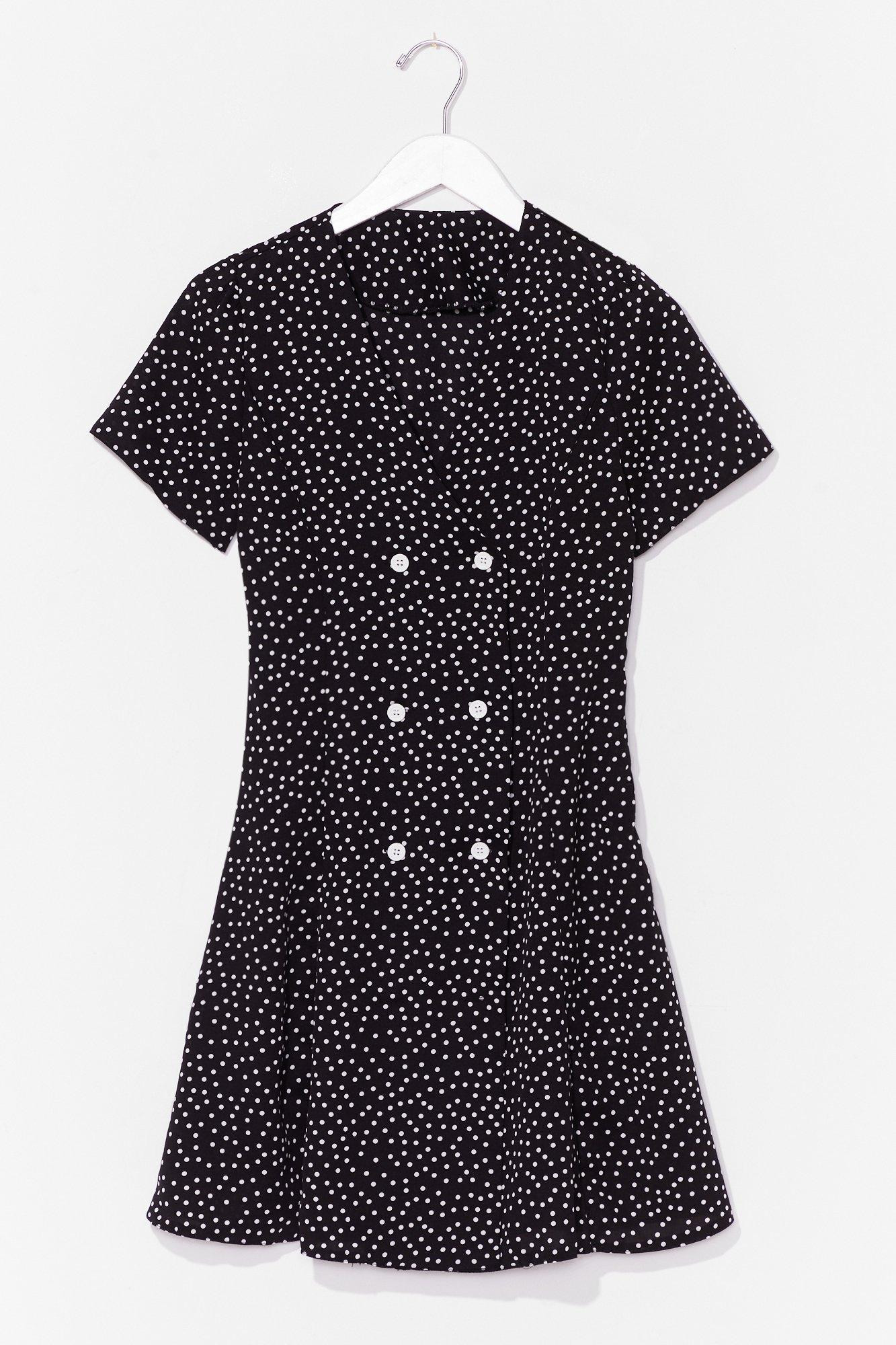 Womens polka dot button front dress - Black | NastyGal (US & CA)