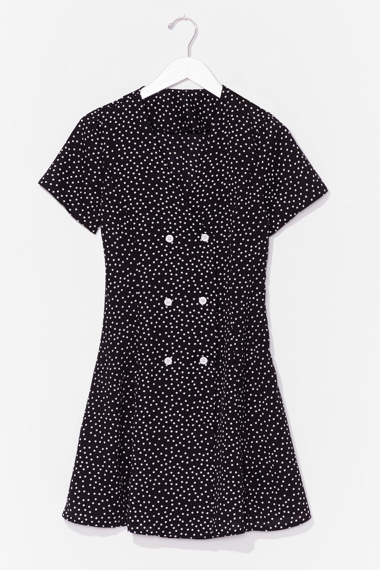 Womens polka dot button front dress - Black | NastyGal (US & CA)