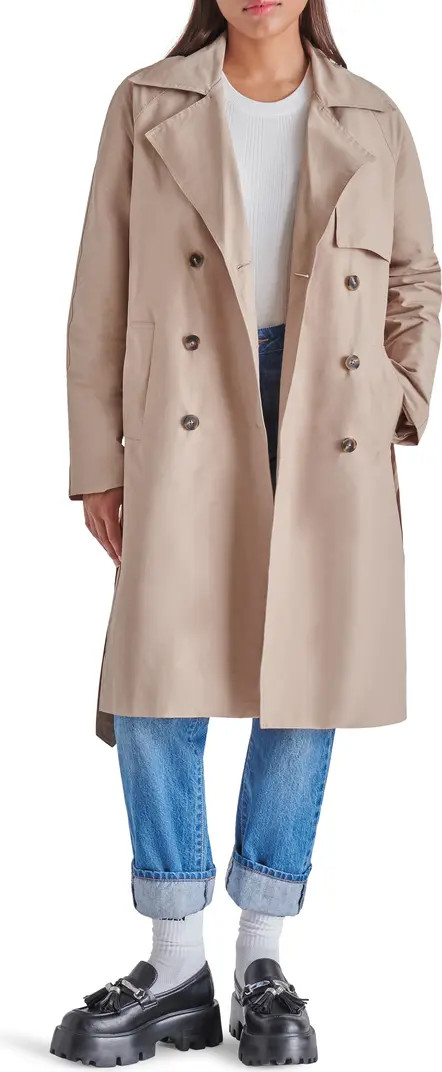 Double Breasted Cotton Blend Trench Coat | Nordstrom Rack