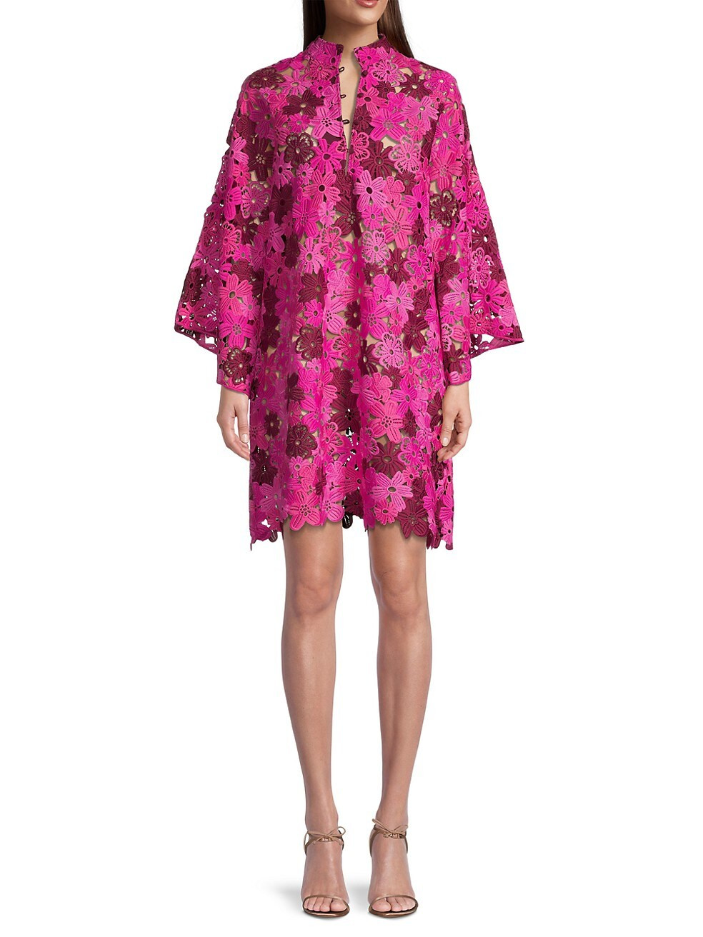 Floral Guipure Lace Mini Caftan | Saks Fifth Avenue