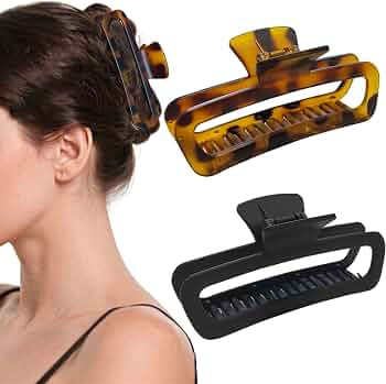 5 Inch Hair Claw Clips Matte No Slip Extra Large Black & Tortoise Square Unbreakable Neutral Hair... | Amazon (US)