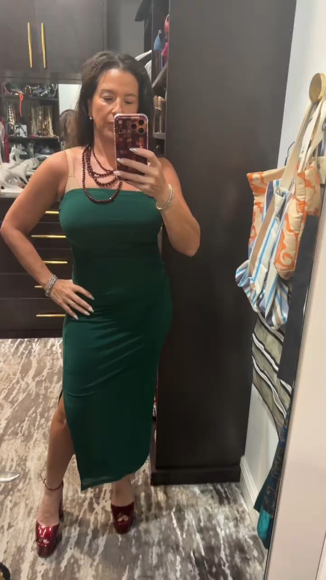 Amazon, but make it chic.
I love an unexpected holiday color, and this emerald dress delivers — clean lines, great stretch, and very wearable for dinner and beyond.
Shop this look here.


#LTKootd #LTKOver40 #LTKHoliday