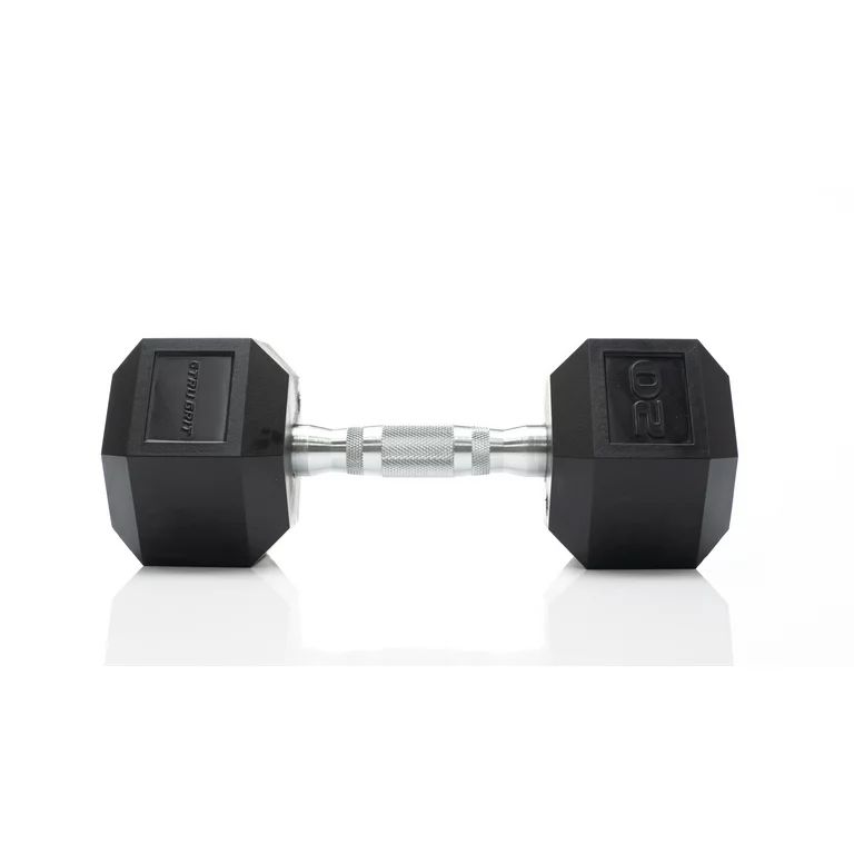 Tru Grit Fitness 20 lb Rubber Hex Dumbbell, Single | Walmart (US)