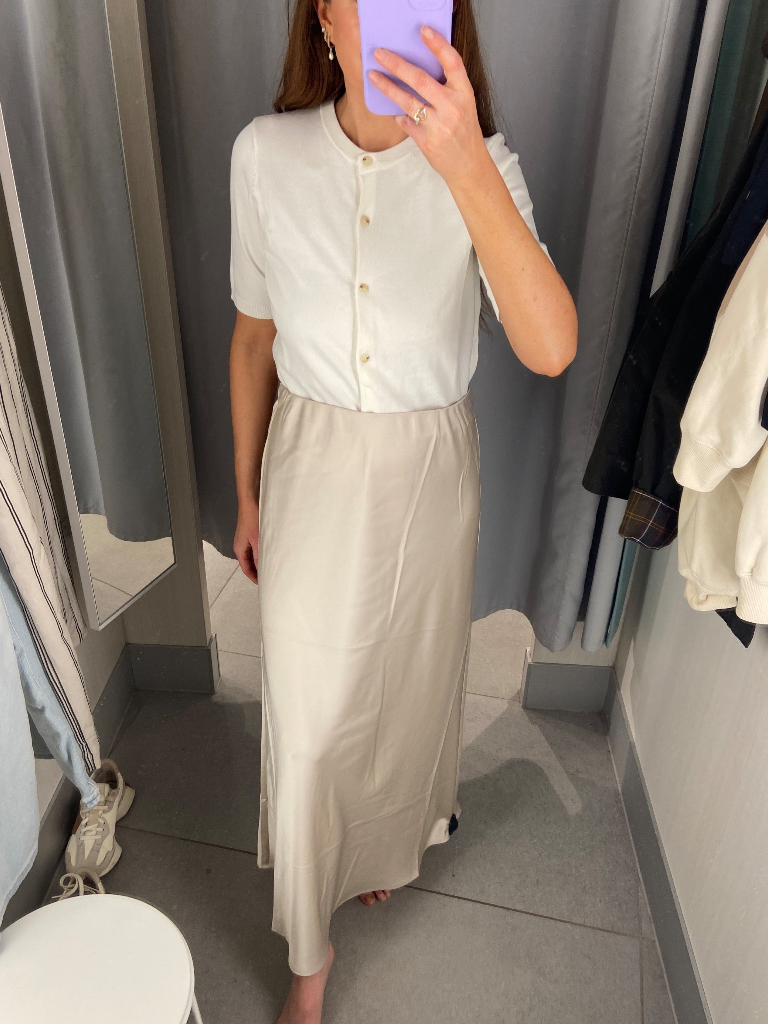 Elegant spring neutrals 🤍✨ Flowing into the season with this cream satin maxi skirt & delicate short-sleeved cardigan from H&M—effortless, timeless, and oh-so-chic. Pair with strappy heels and a woven clutch for the perfect touch of sophistication. Shop the full look now on LTK! 💫 #ElegantStyle #SpringNeutrals #LTKSpring #HMStyle 

#LTKSeasonal #LTKFindsUnder50 #LTKOver40
