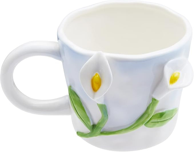 3D Flower Coffee Mug Calla Lily Ceramic Cup,12 oz Cute Handmade Mugs,Christmas Birthday Surprise ... | Amazon (US)