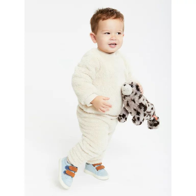 Wonder Nation Toddler Boy Cozy Faux Sherpa Outfit Set, 2-Piece, Sizes 12M-5T | Walmart (US)