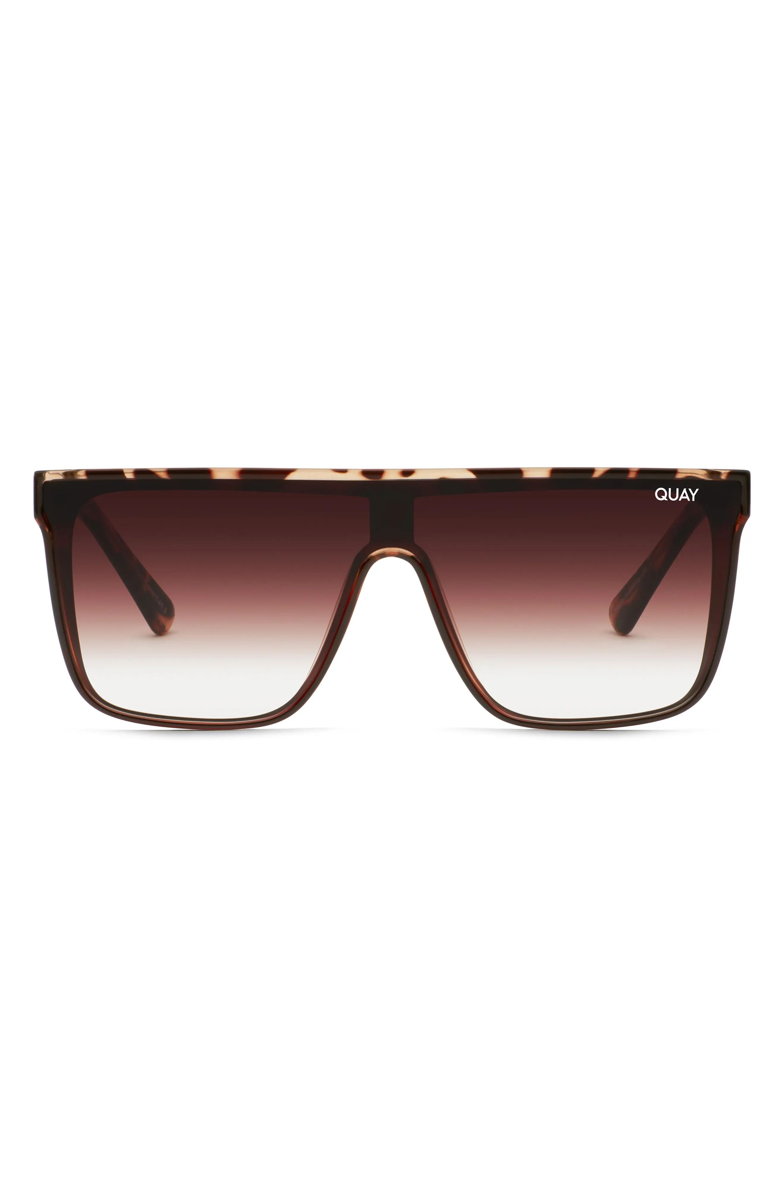 Women's Quay Australia Night Fall 52mm Gradient Flat Top Sunglasses - Tort Fade / Brown Fade Lens | Nordstrom