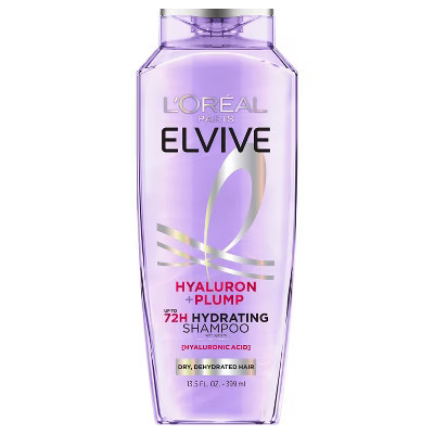L'Oreal Paris Elvive Hyaluron Hydrating Shampoo Paraben-Free - 13.5 fl oz: For Dry Hair, Daily Use, Vanilla/Berry/Sandalwood/Cherry Blossom Scents | Target