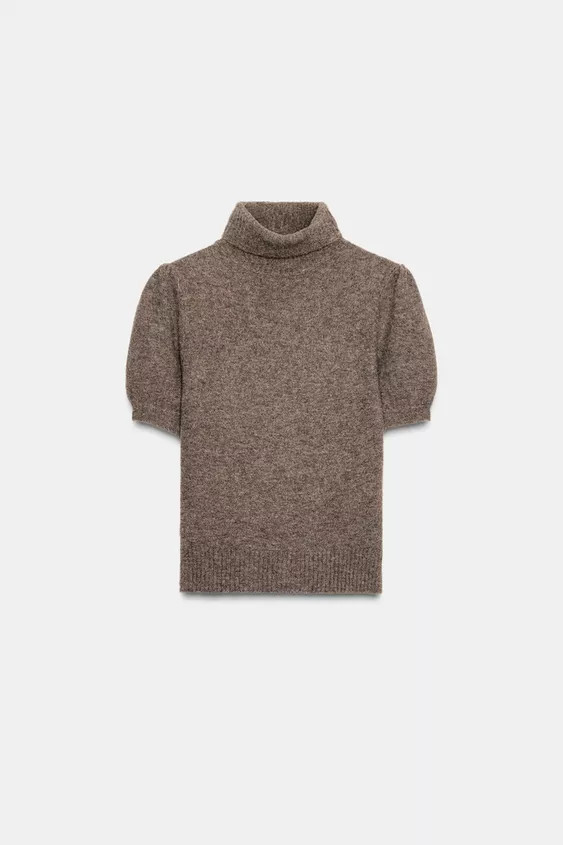 KURZÄRMLIGER STRICKPULLOVER MIT BALLONÄRMELN | Zara US