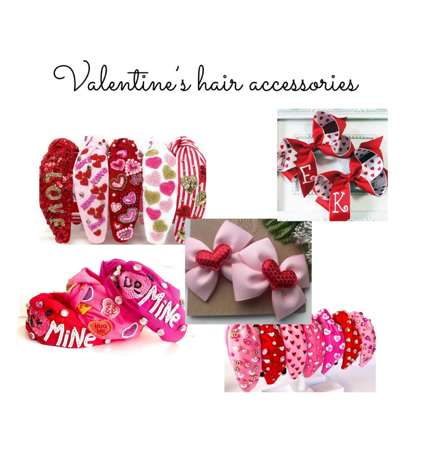 Valentine’s hair bow , valentines headband, hair accessories 

#LTKstyletip