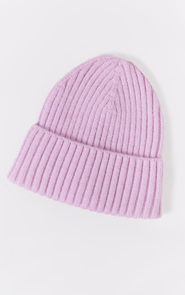 Pink Wide Rib Beanie Hat | PrettyLittleThing US