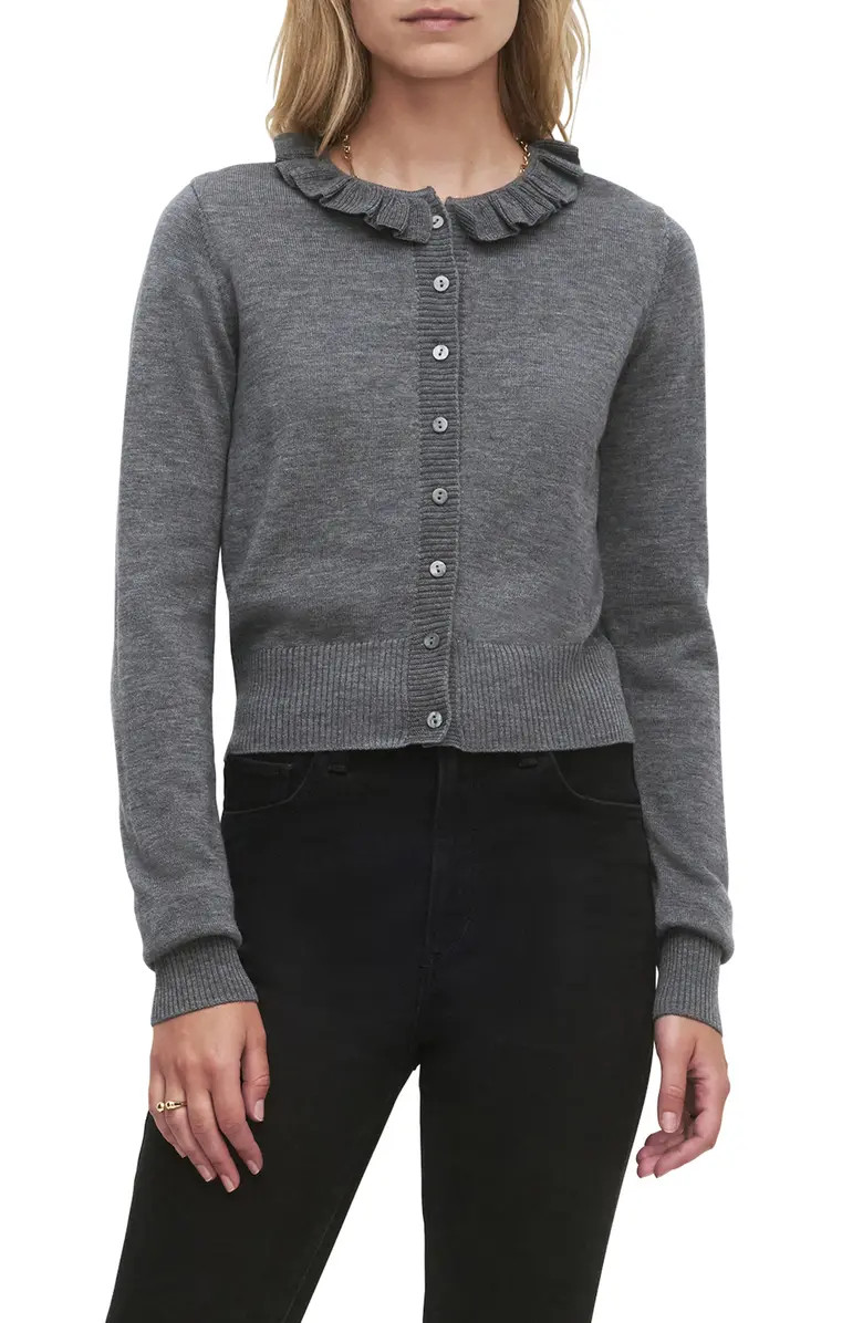 Favorite Daughter The Meet the Parents Ruffle Neck Wool Cardigan | Nordstrom | Nordstrom