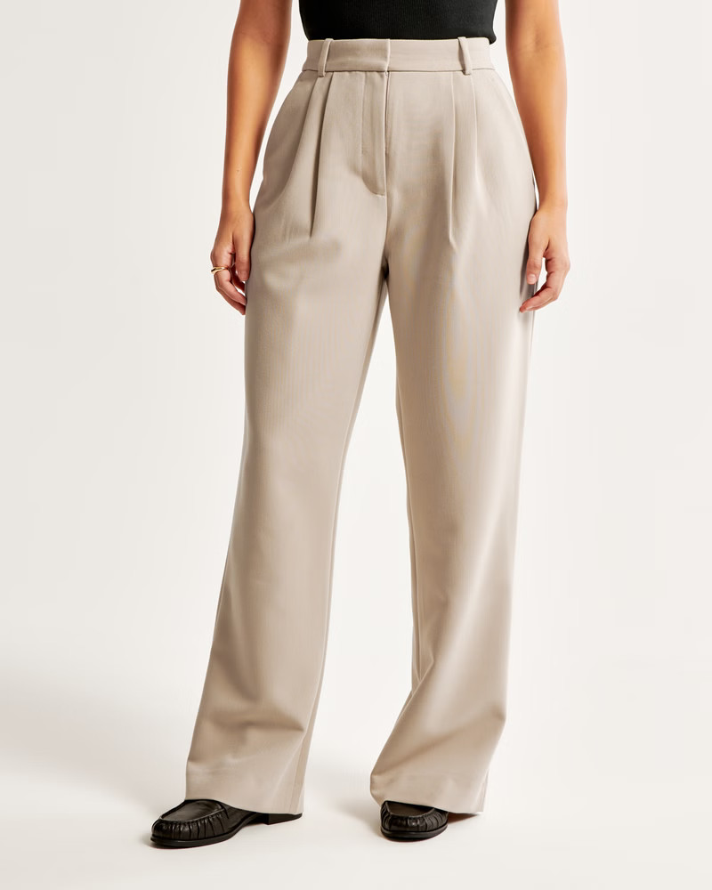 Curve Love A&F Sloane Tailored Pant | Abercrombie & Fitch (US)