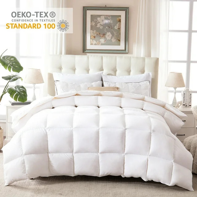 WhatsBedding Down Comforter Feather Duvet Insert Cotton Summer Cool White Goose Duck Down Comfort... | Walmart (US)