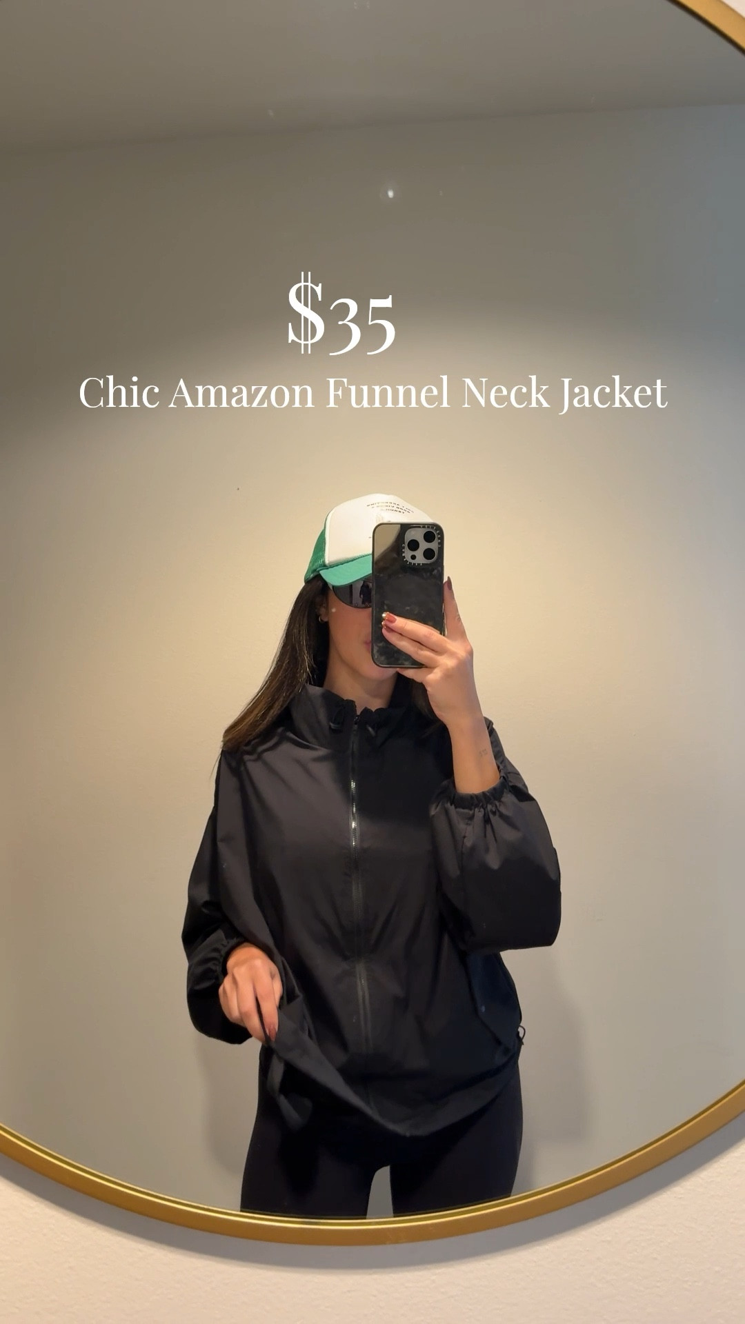 $35 amazon funnel neck windbreaker jacket 🖤 (sizing: small) #funnelneck #windbreaker #amazon #workoutjacket #fitness 

#LTKActive #LTKootd