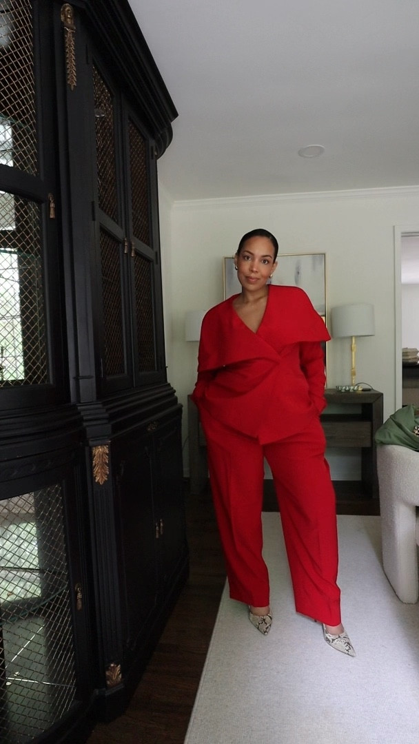 My power look (a suit) in my power color (red) for a movie screening! That movie was absolutely wild! 

#LTKMidsize #LTKWorkwear