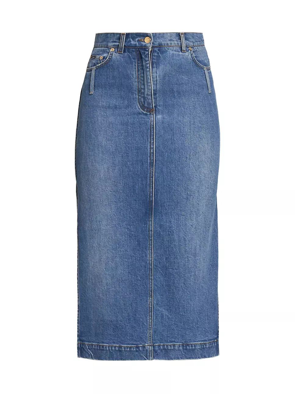 Dolce&Gabbana Split Denim Midi-Skirt | Saks Fifth Avenue