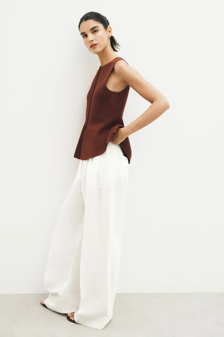 Rib-knit Peplum Waistcoat (Women) | Nordstrom | Nordstrom