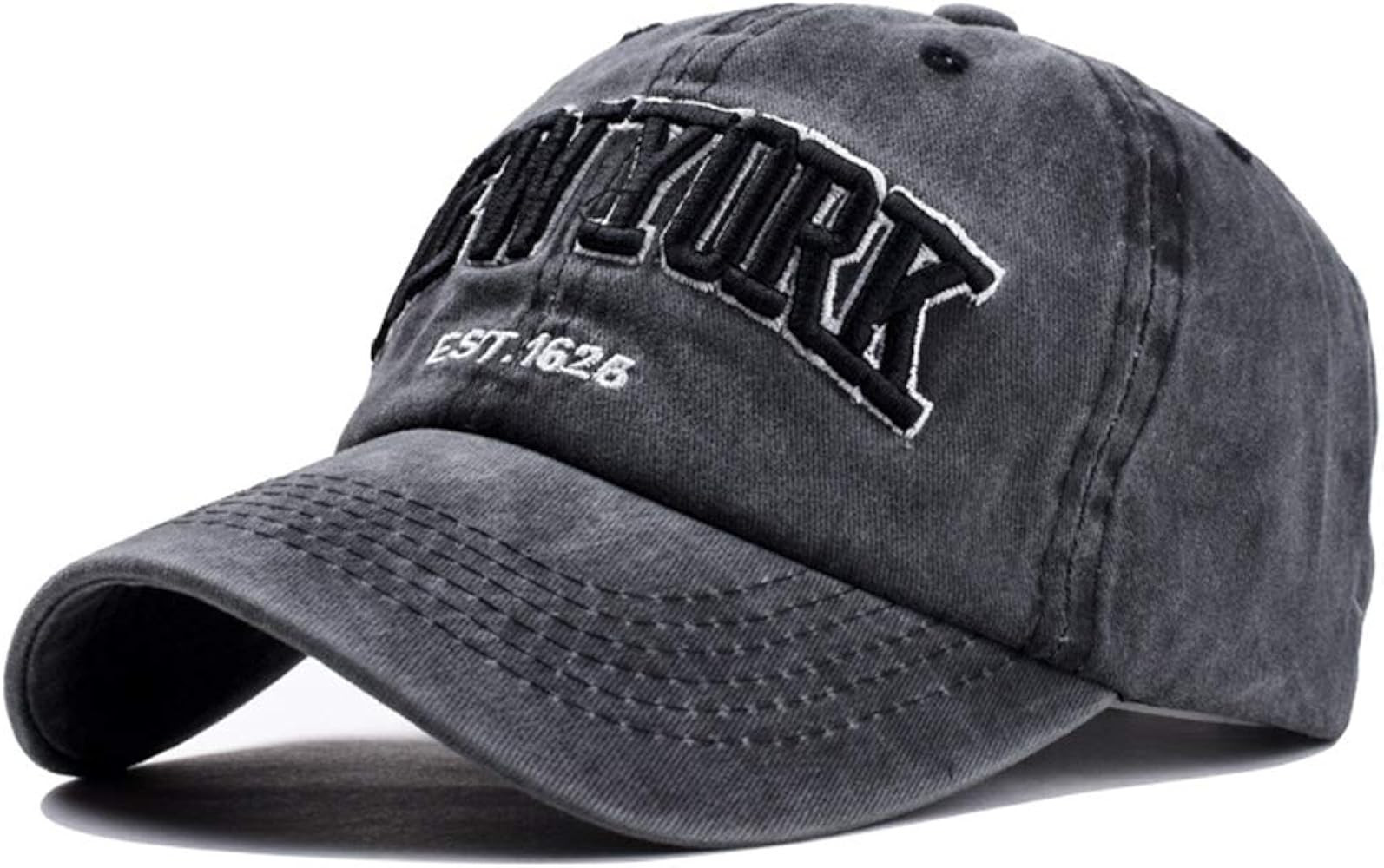 Baseball Hat New-York Distressed-Adjustable-Strapback - Washed Twill Dad Hat Unisex | Amazon (US)