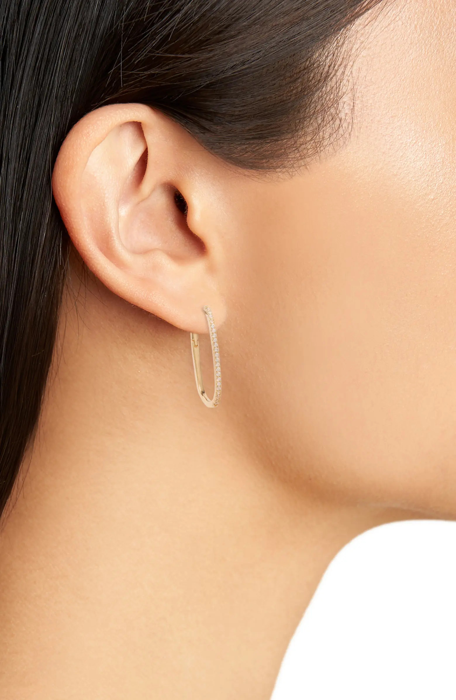 Demi Fine Skinny Oval Hoop Earrings | Nordstrom