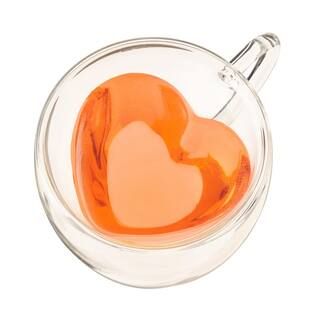 PINKY UP Kendall: Heart Double Walled Glass Tea Mug-5254 - The Home Depot | The Home Depot