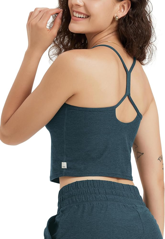 ODODOS Women's Slim Racerback Cropped Tank – Stratum Tech Sports Bra, Ultra Soft UPF 50+ Cami T... | Amazon (US)