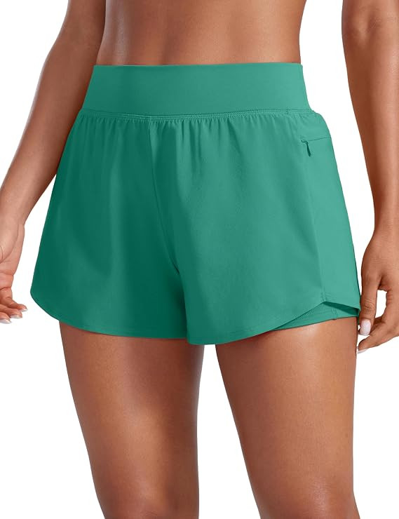 CRZ YOGA 2 in 1 Double Layer Running Shorts for Women 3" - High Waisted for Athletic Tennis Worko... | Amazon (US)