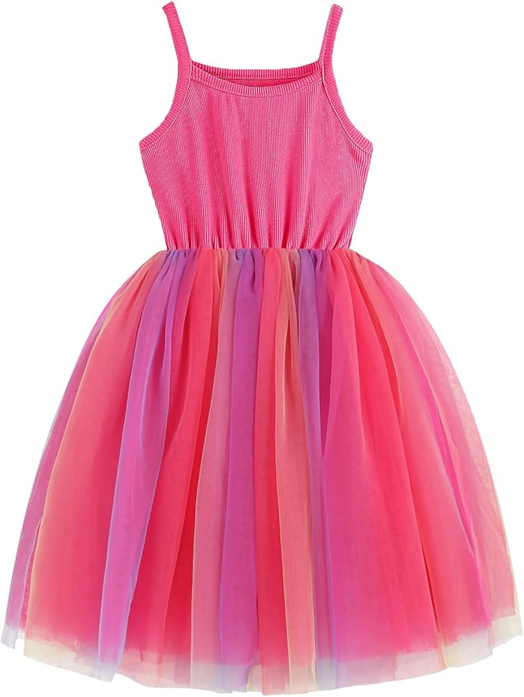 Baby Girls Tutu Dress Infant Tulle Dresses Toddler Sleeveless Sundress | Amazon (US)