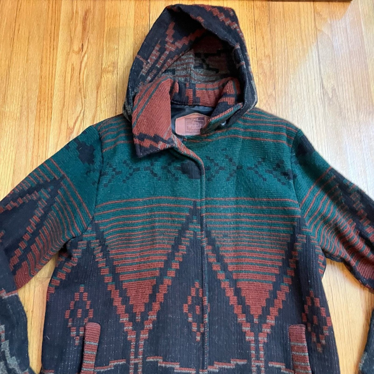 Vintage WOOLRICH Trench Coat Womens Large Aztec Tribal Western USA Duster   | eBay | eBay US