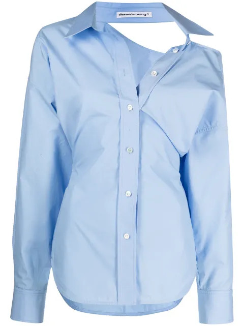 cut-out asymmetric shirt | Farfetch Global