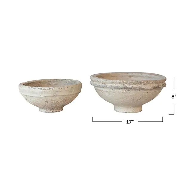 Round Paper Mache Bowl Set of 2 | Antique Farm House