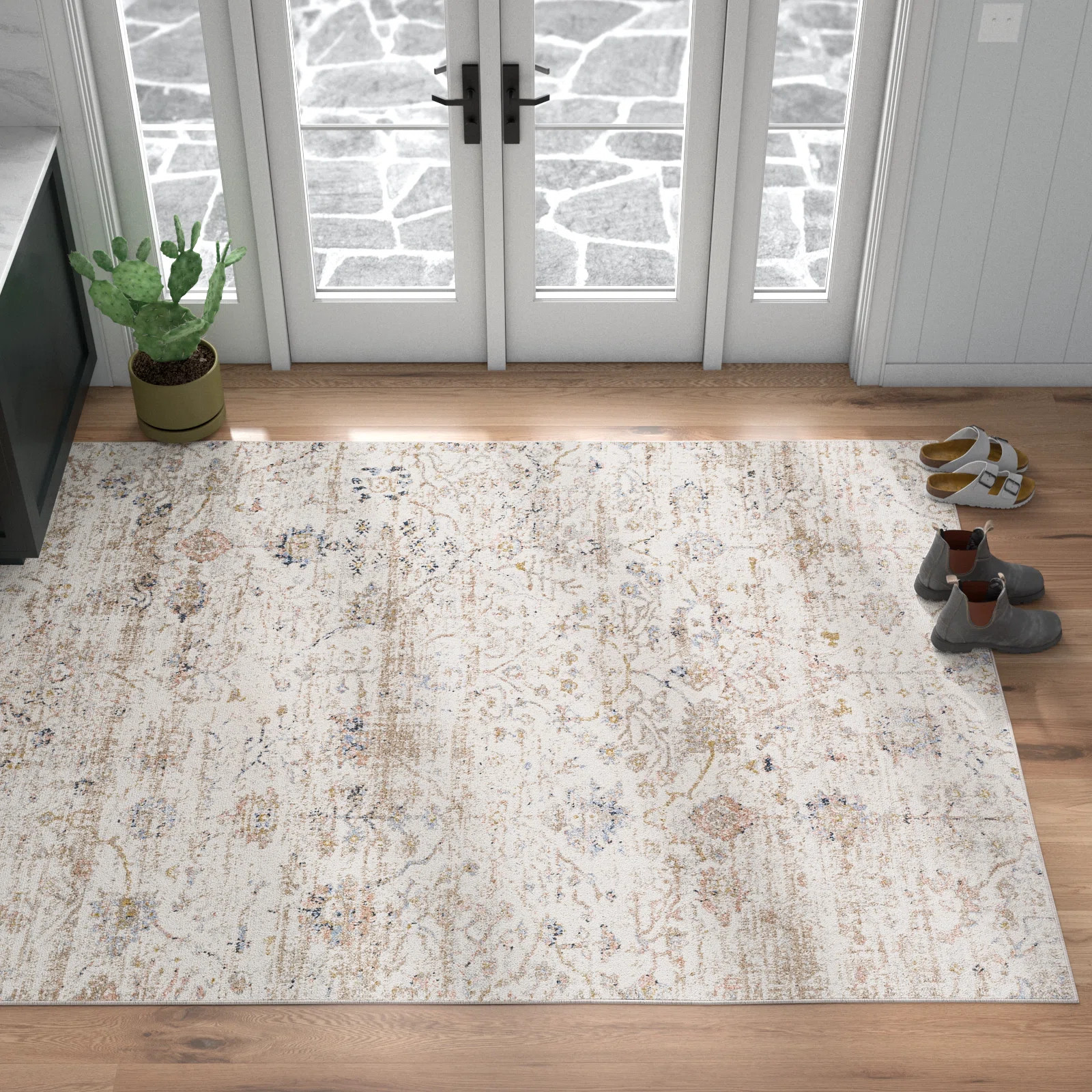 Benfield Beige Machine Washable Area Rug | Wayfair North America