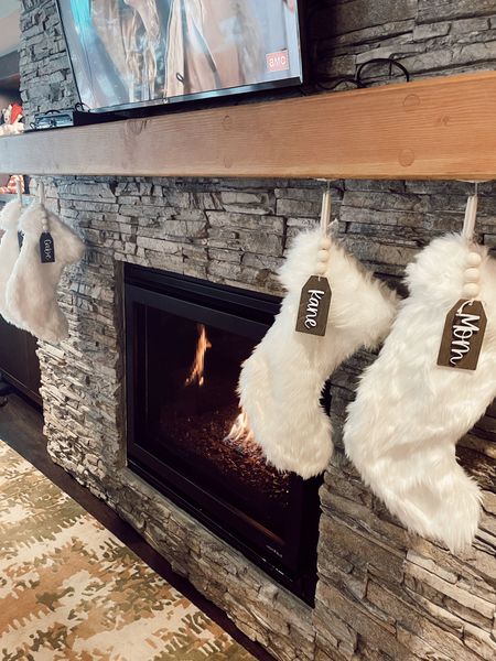 Winter wonderland! Love these stockings from Target and personalized wooden tags  

#LTKhome #LTKHoliday #LTKSeasonal