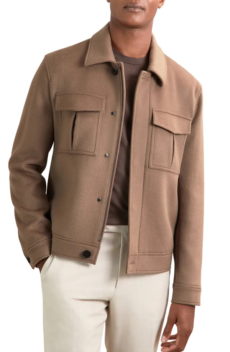 Reiss Perisil Felted Wool Blend Zip Jacket | Nordstrom | Nordstrom