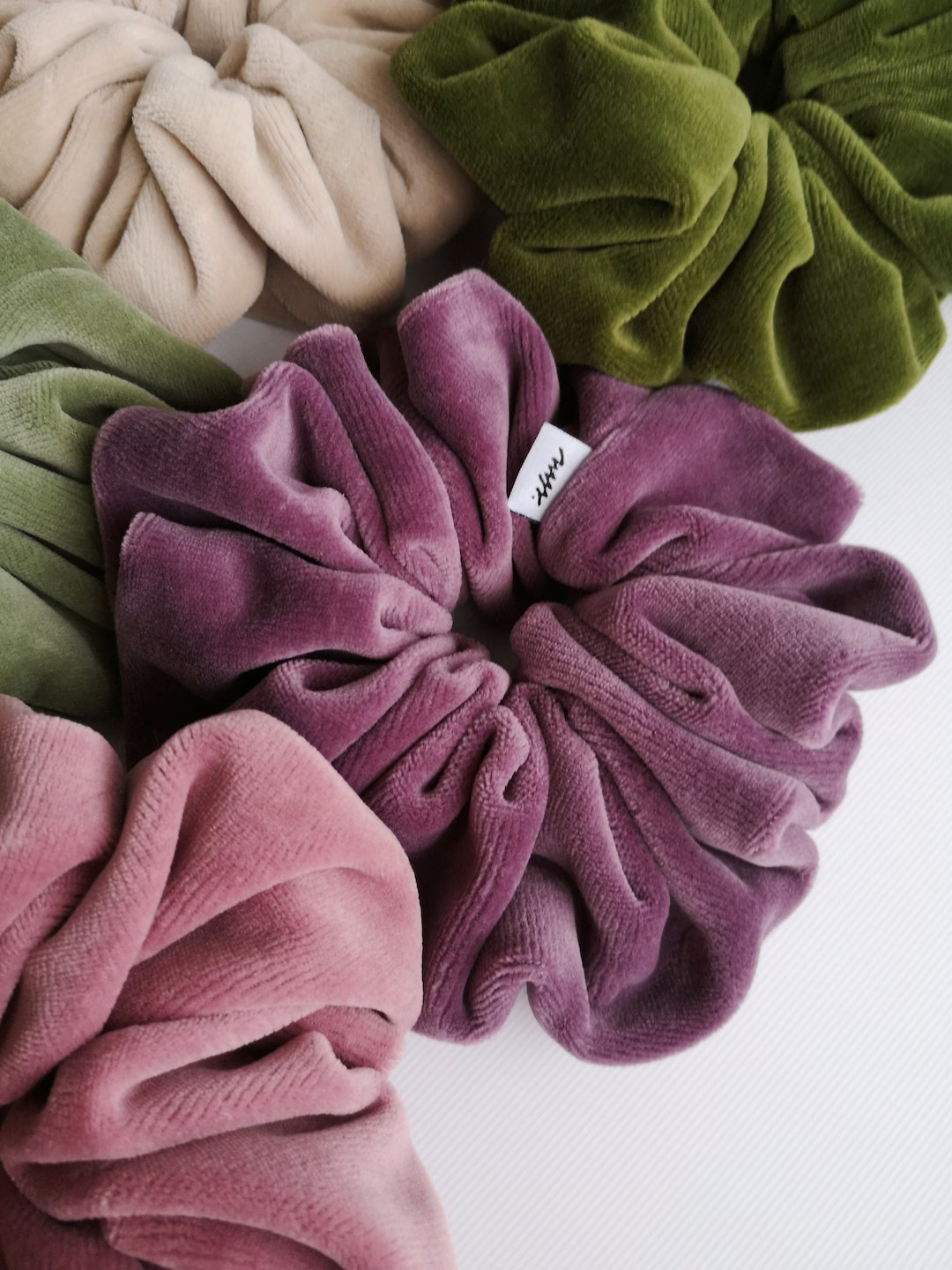 Large Cotton Velvet Scrunchie, Scrunchie Hair Tie, Handmade Velvet Scrunchie, Gift for Her, Bride... | Etsy (US)