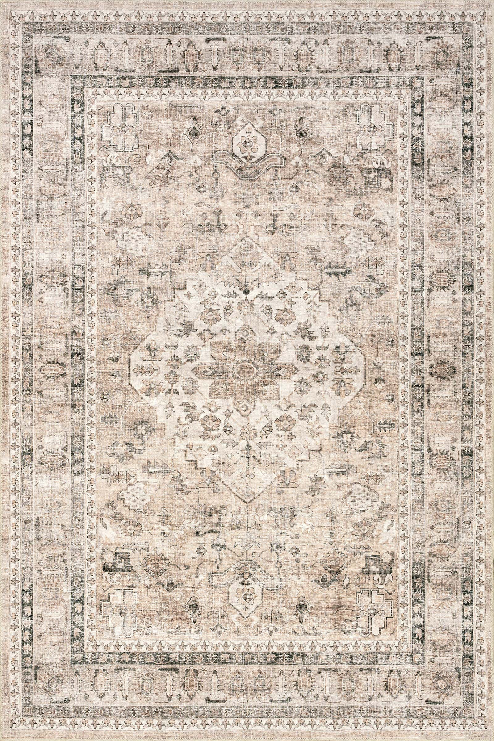 Keyara Spill Proof Washable Rug | Stone | Rugs USA