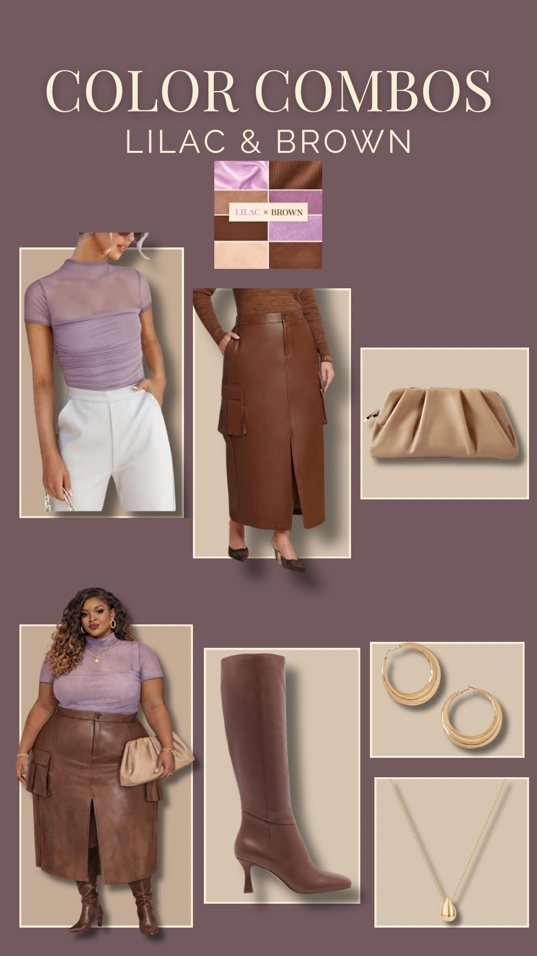 outfit idea featuring color combo lilac & brown 💜🤎

#LTKPlusSize #LTKMidsize #LTKgrwm