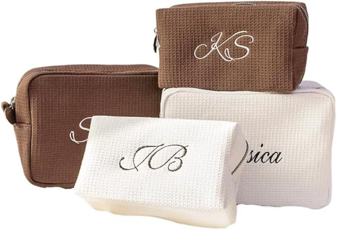 Personalized Waffle Travel Cosmetic Bag,Custom Name Embroidered Toiletry Bag,for Women,Mom,Dad,Br... | Amazon (US)