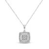 Diamond Cushion Frame Necklace 1/5 ct tw Sterling Silver 18" | Kay Jewelers