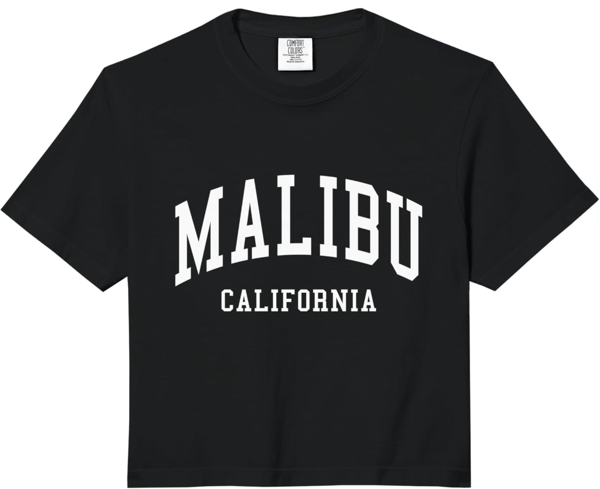 Malibu - California - Throwback Design - Classic Comfort Colors Crop Top | Amazon (US)