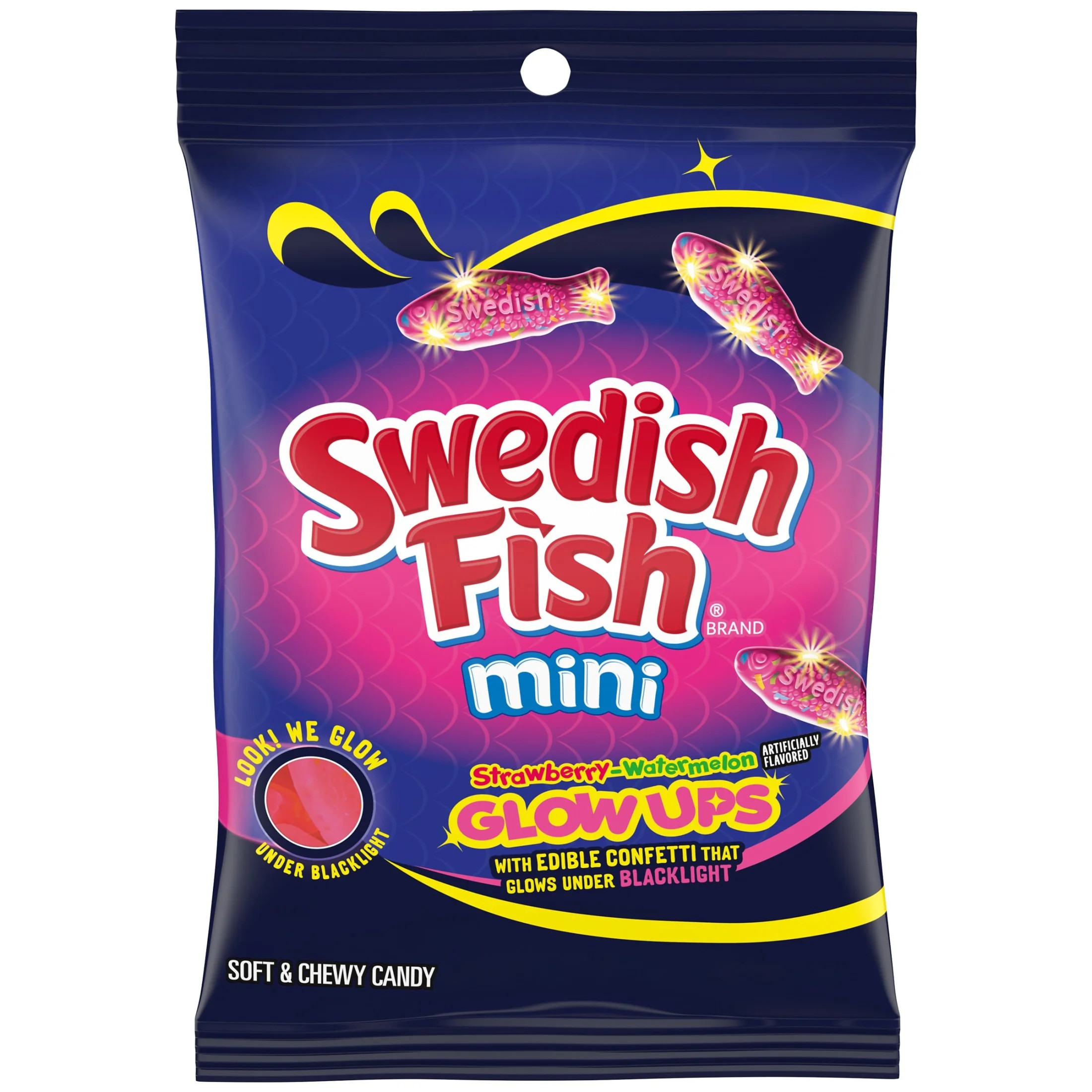 SWEDISH FISH Mini Glow Ups Strawberry-Watermelon Soft & Chewy Candy, 6.7 oz | Walmart (US)
